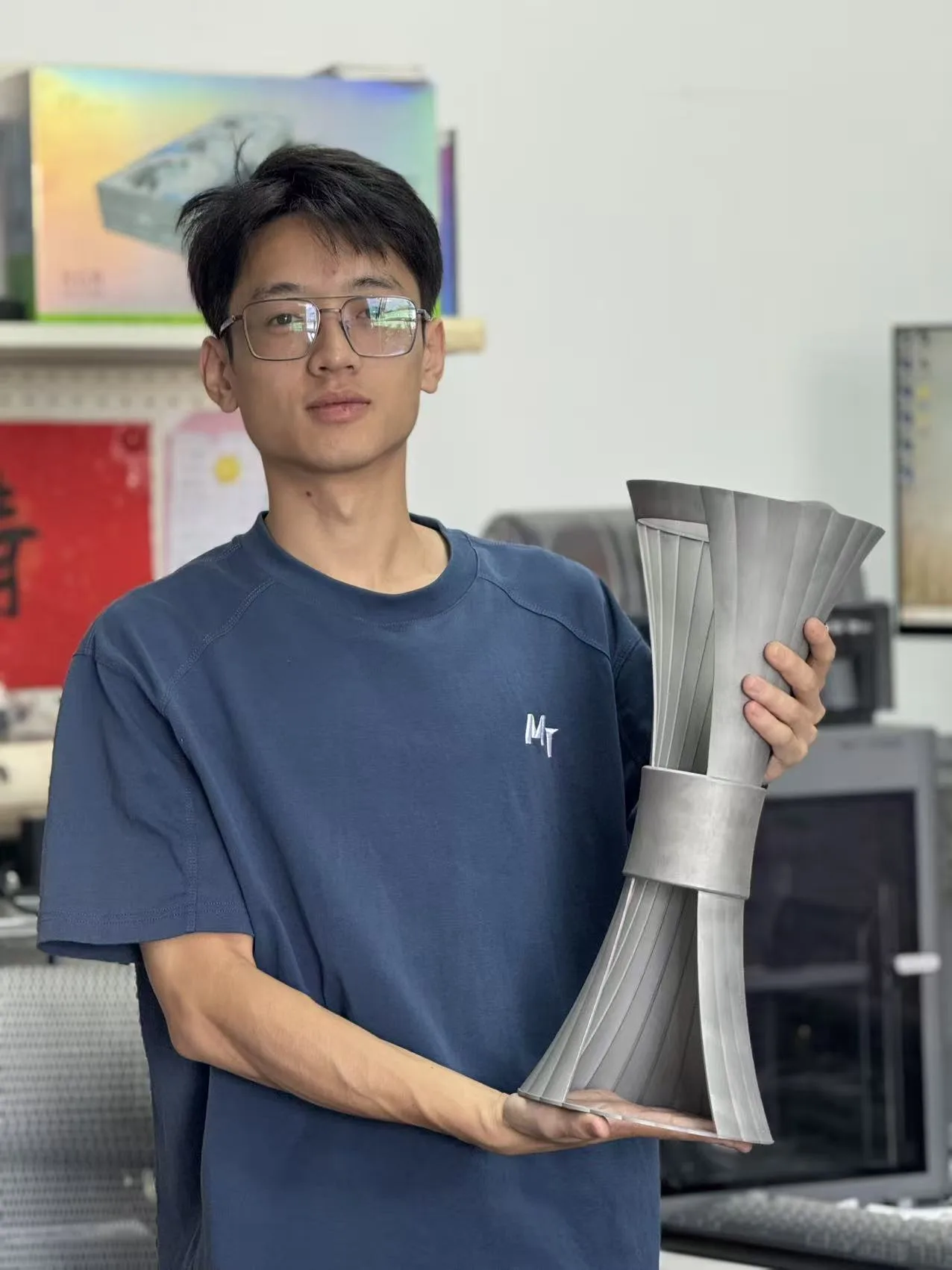 SLM metal 3D printed part worn on arm