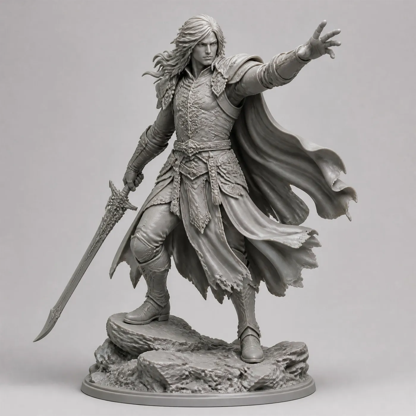 High-Precision Figure Gray Model - 3D printed part